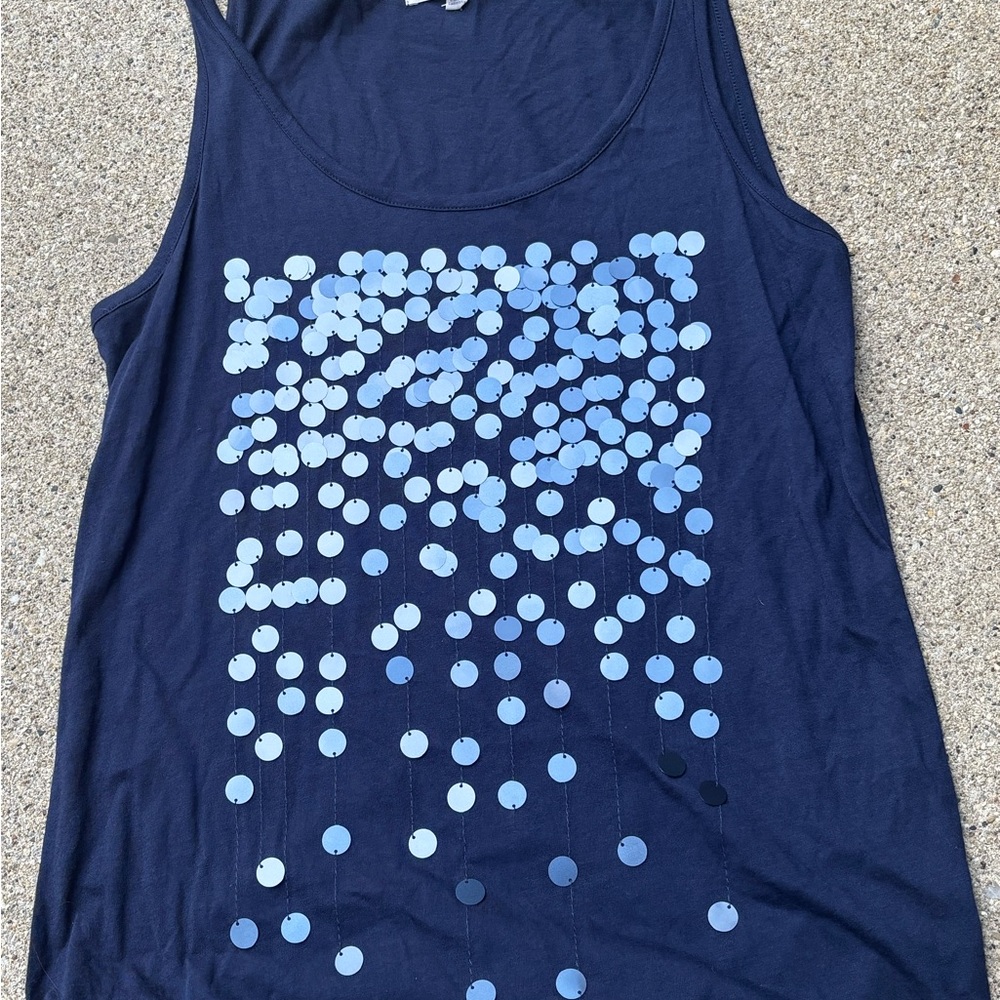 GAP Black Sequin Sleeveless Tank Top